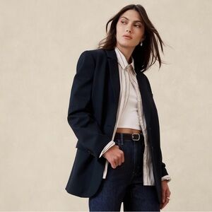 NWT! BANANA REPUBLIC NAVY RELAXED EVERYWHERE PONTE BLAZER - MULTIPLE 💫